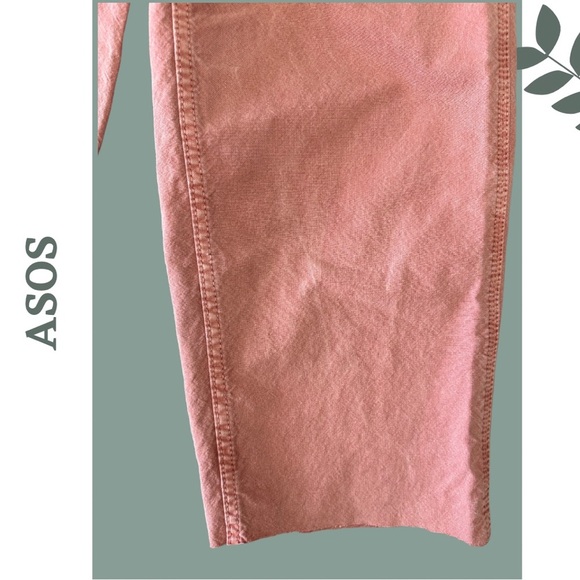 🛍️3/$40 Asos Pink Peach Straight Leg Colored Denim Pant Size 4 - Picture 3 of 7
